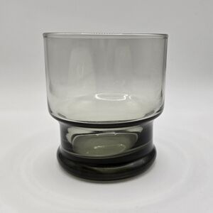 6 Libbey Cocktail Lowball Juice Drink Tumblers Smokey Gray Glass 1970s MCM